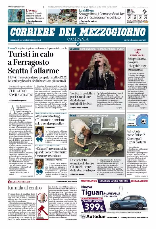 Prima-pagina-corriere del mezzogiorno-del-2024-08-13